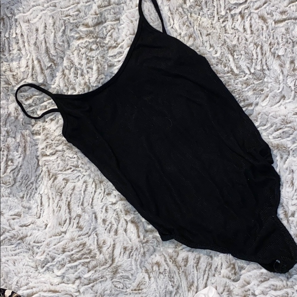 plain black bodysuit